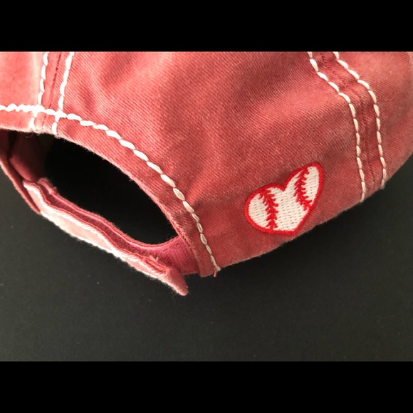 Ladies distressed baseball cap - Picture 3 of 5